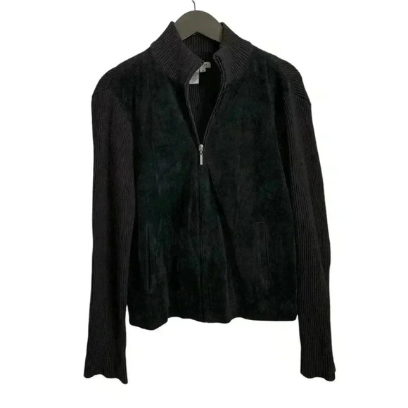 Vintage Co & Eddy Black Suede Knit Jacket Size 10 with Pockets - Picture 2 of 8
